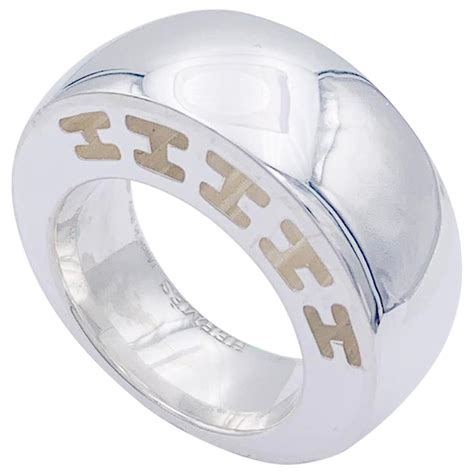 bague h hermès femme|bague hermes argent maillon.